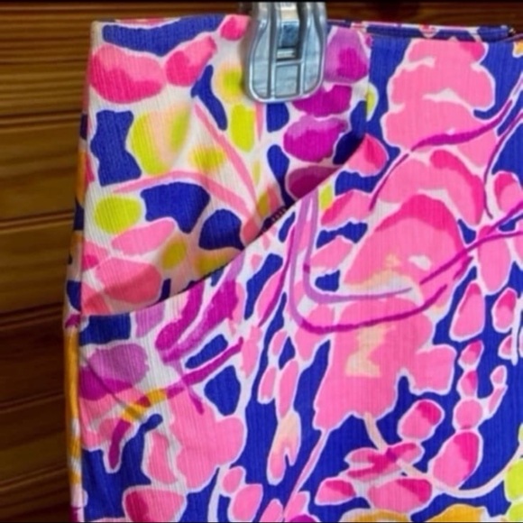 Lillly Pulitzer marigold skort skirt brilliant blue catch and release size 4 - Picture 2 of 8
